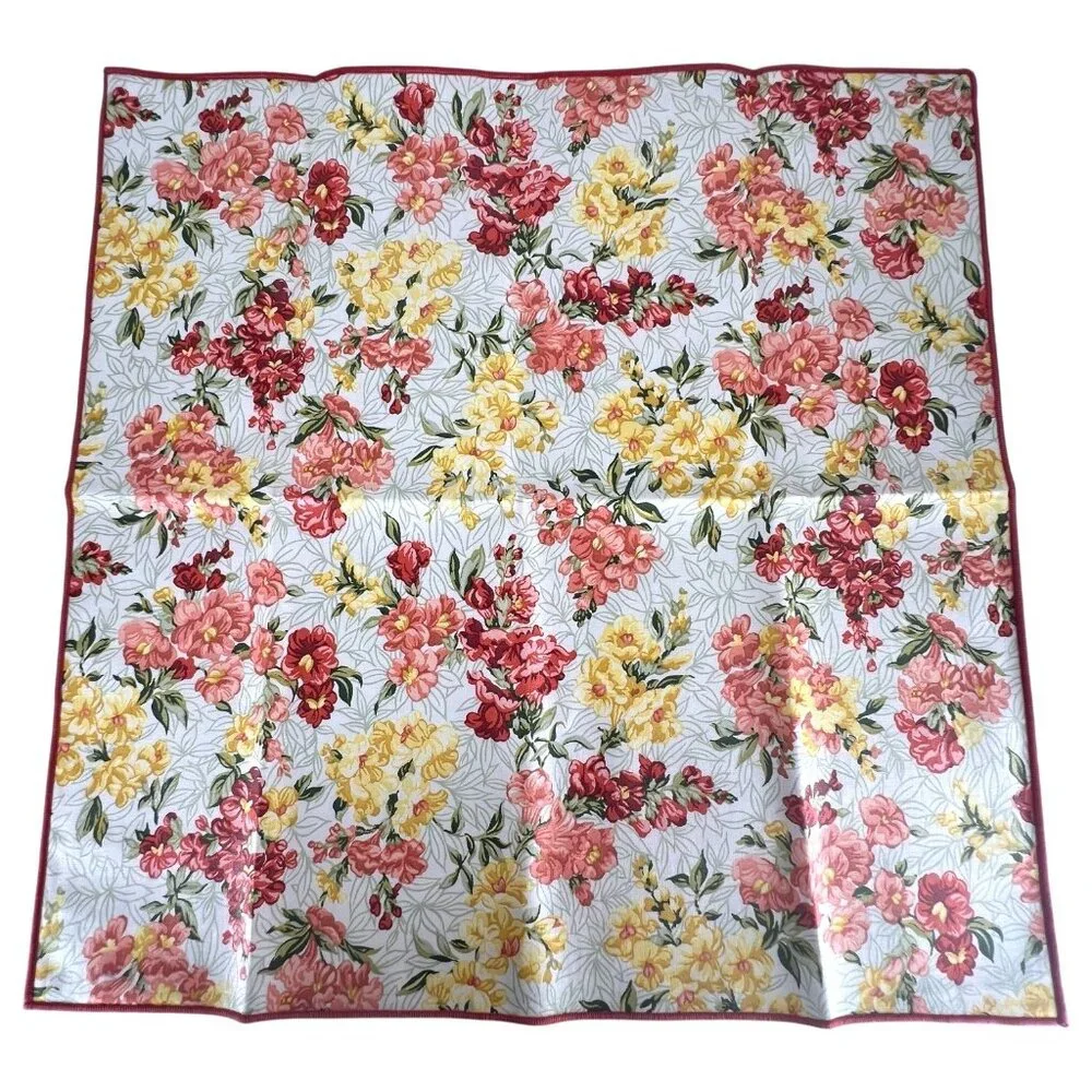 New Longaberger Snapdragon Cloth Napkins Floral Set Of 2 May Series 17x17 Fabric